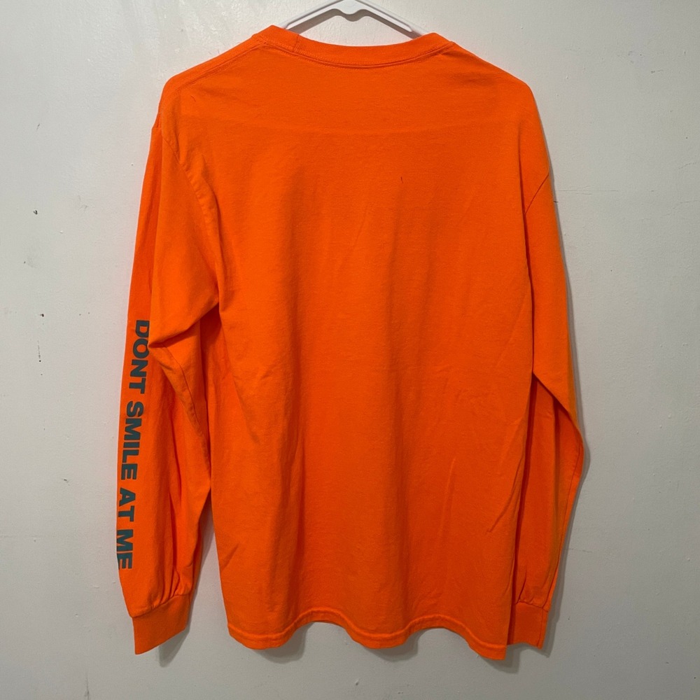 Billie Eilish Dont Smile At Me Neon Orange Long Sleeve T-Shirt Logo Unisex S - Picture 2 of 3